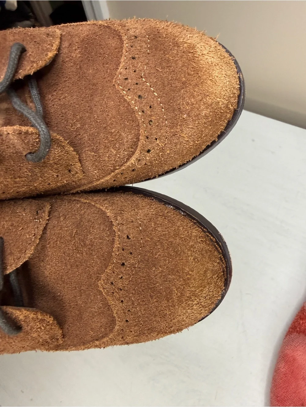 Janie and Jack Cinnamon Suede Wingtip Shoe size 9